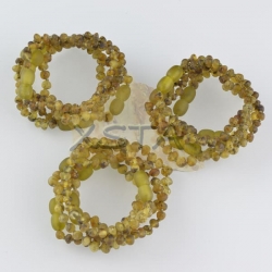 Amber teething bracelet baroque light green raw